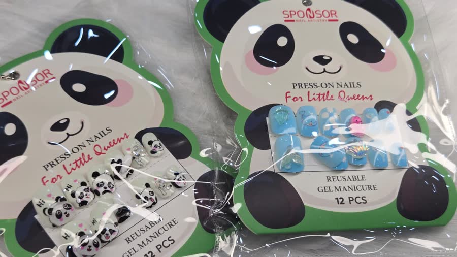 SPONSOR kids press-on nail cards, 12 pieces