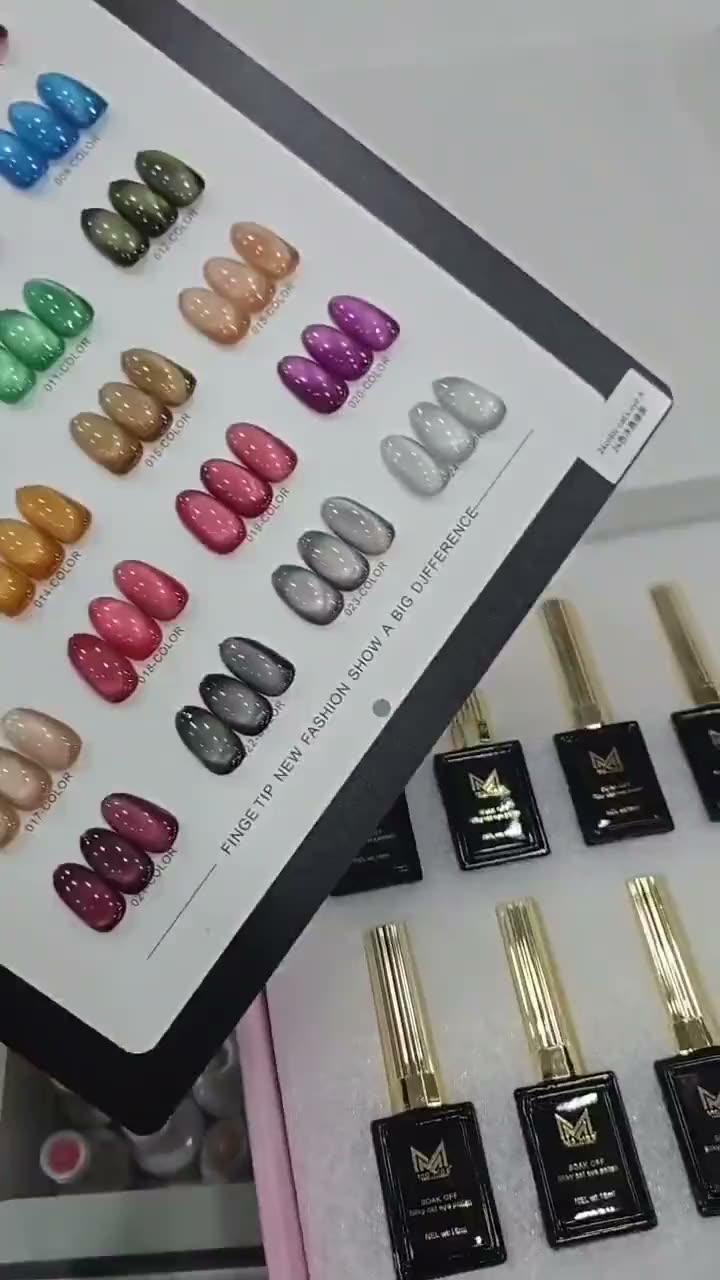 Cat-eye shade cards and gel polish at Kavita Traders
